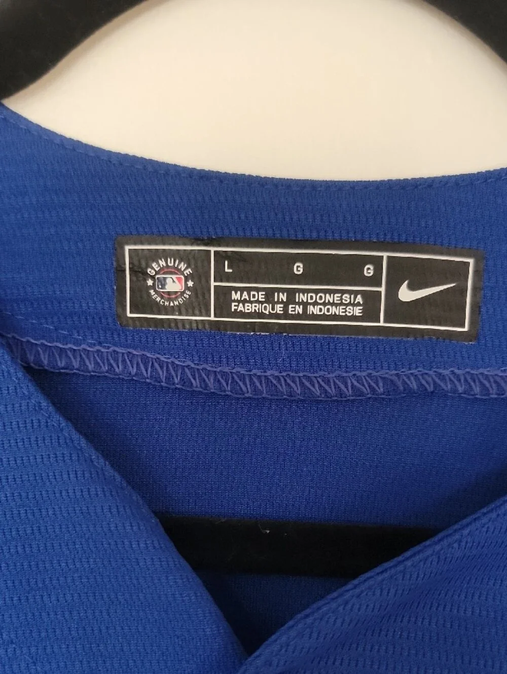 Nike Blue Dodgers Jersey with White Script and Red 17